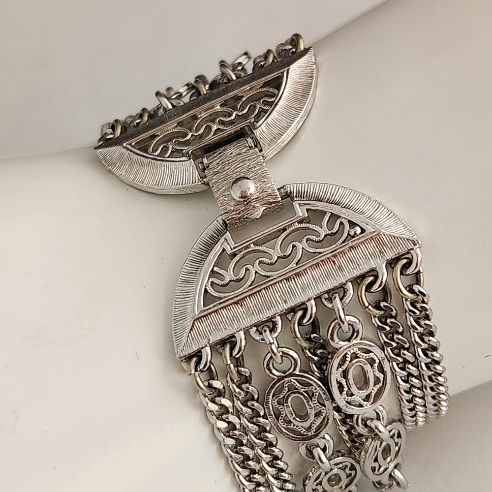 Silver Multi-Row Chain Bracelet - image 2